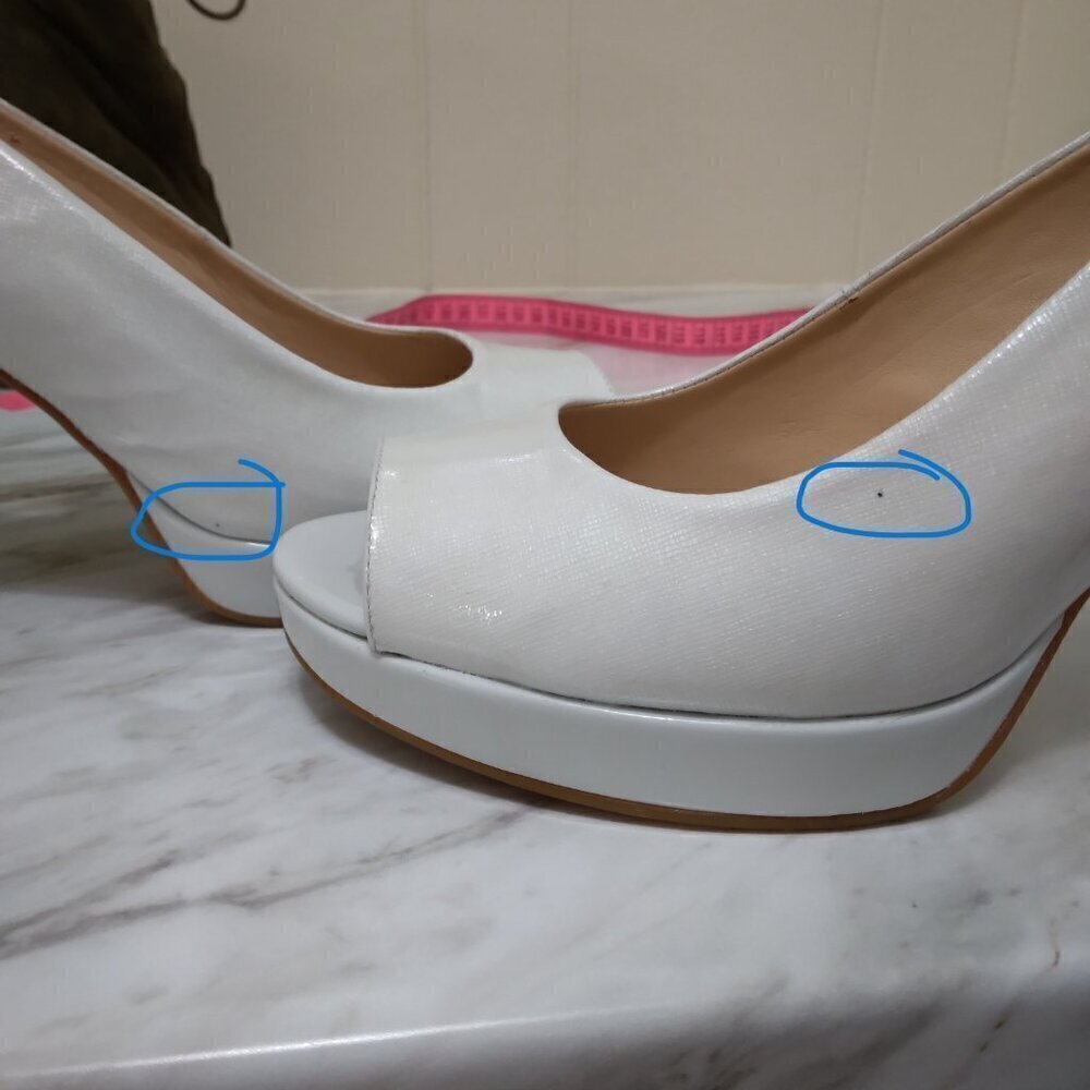 Antonio Melani | "Haleen" Patent Leather Peep Toe Slingback Heel Blue | Size 9M - Picture 11 of 12